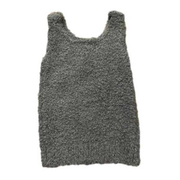 Skims Kids Sz 4/5 Sherpa Cozy Scoop Neck Tank Top Sleeveless Grey Unisex NWT - Picture 1 of 3
